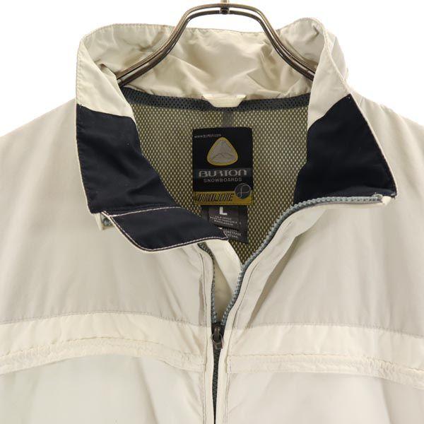 Burton Snow Board Nylon Jacket L Gray X White Mesh Lining Men's Used