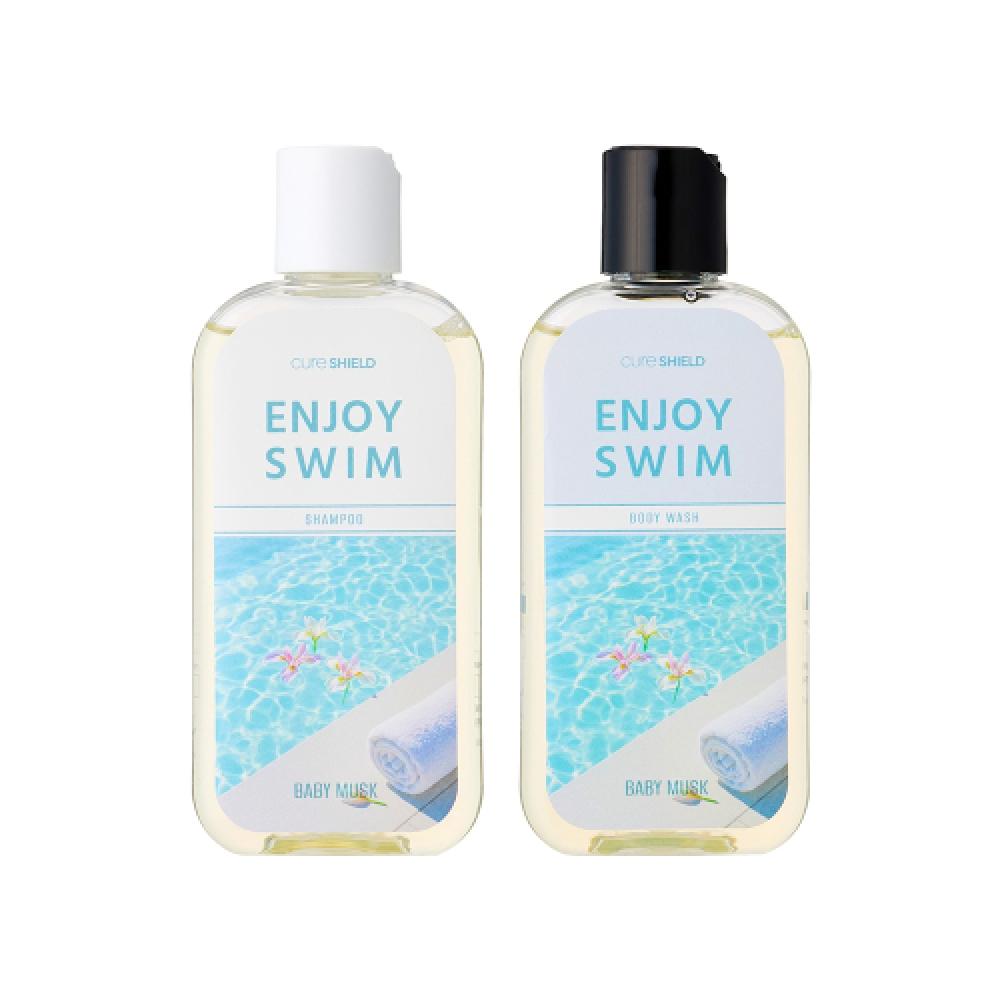 Cureshield Enjoy Swim Shampoo Body Wash Basic Set Pool Chlorine Odor Remover 200ml