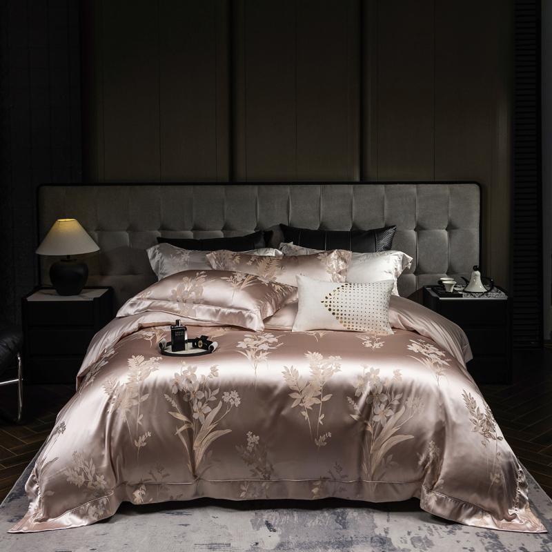 

Svetanya Jacquard Satin Bedding Set Queen King Ru Size Bed Linens Pillowcase Sheet Duvet Cover Set Flat Sheet set&Queen 200x230cm