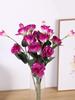 Roses Eustoma artificielles en soie, 3 pièces, fausse flore européenne pour décoration de jardin de maison, fête de mariage