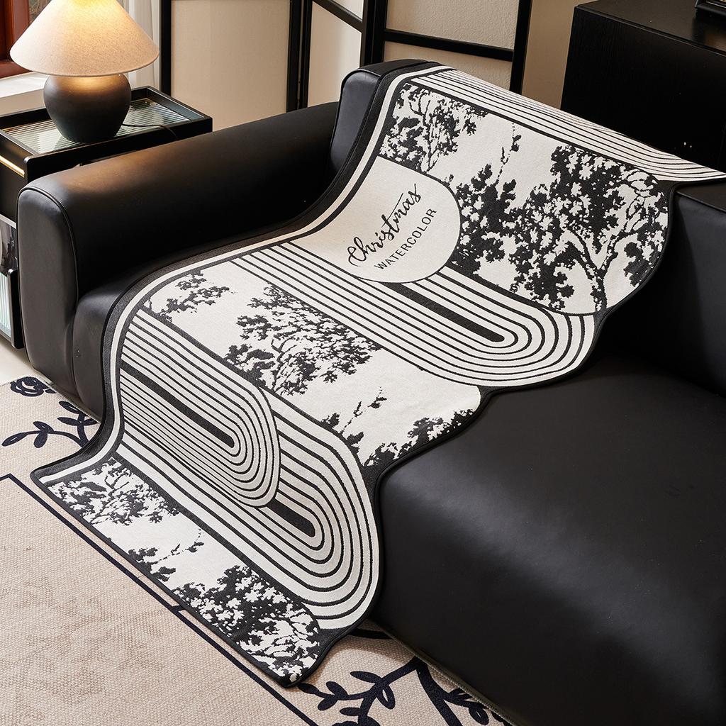 Special-Shaped Sofa Cushion Universal In All Seasons  New Sofa Seat Cushion Non-Slip Straight Line Flower Cover Cloth Towel
