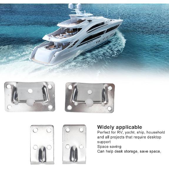1 Pair Removable Table Bracket Stainless Steel 304 Boat Table Brackets Desktop Removable Table Bracket Replacement for RV Yacht Ship Household