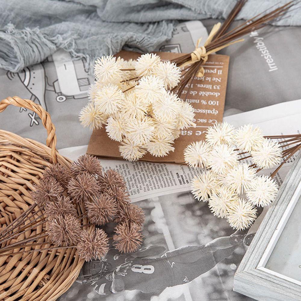 12pcs Handmade Artificial Prickly Ball Realistic Fake Plants  Vase Decor