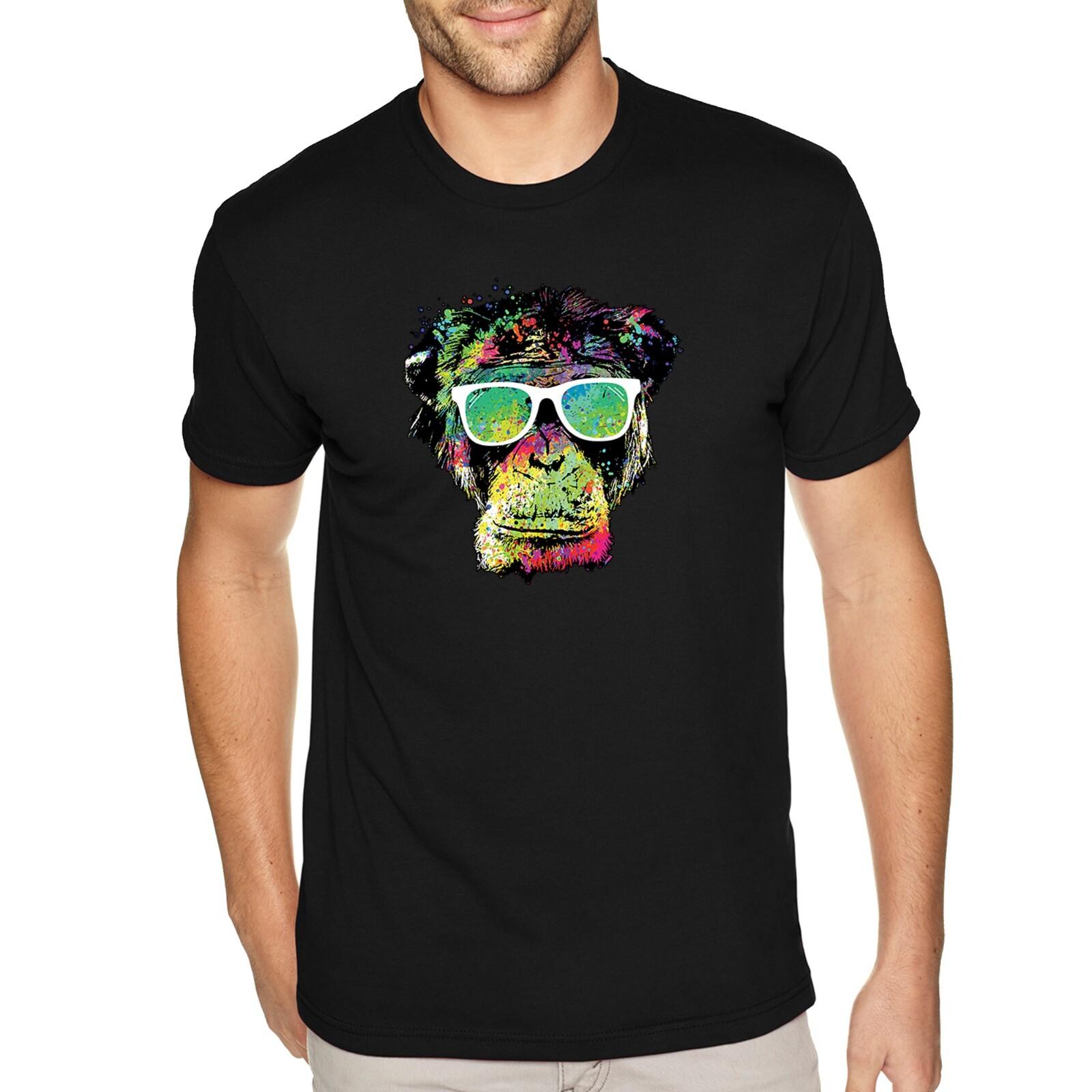XtraFly Apparel Men s Tee Neon Monkey Chimp Gorilla Tie Dye Ape Crewneck T-shirt S разноцветный