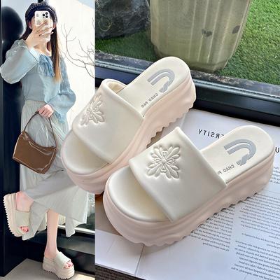 Thick-soled Sponge Slippers Women's Summer Petite Height-increasing Shoes Versatile Sandals