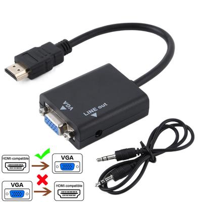 HD 1080P HDMI To VGA Cable Converter With Audio Power Supply HDMI Male To VGA Female Converter Adapter for Tablet Laptop PC TV