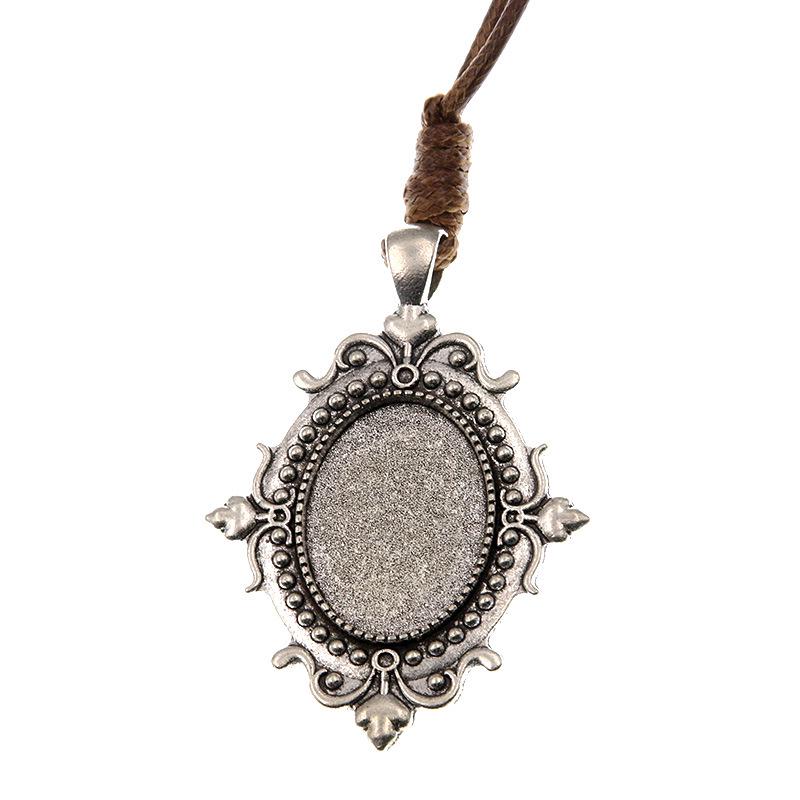 18*25mm Alloy Time Gem Base Pendant Necklace - Handmade DIY Jewelry, Hot Sale, 20 Styles