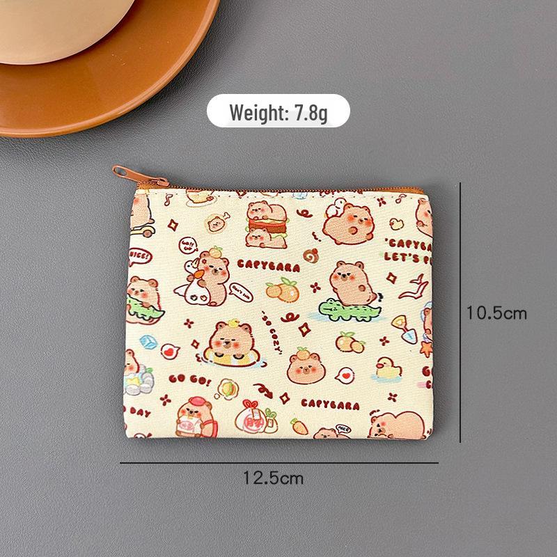 

Мультяшный кошелек для монет с капибарой - Милая мини-сумка для хранения монет с принтом по всей поверхности