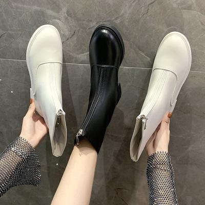Módní dámské boty Nakle Boty 5cm podpatek Kulatá špička Boty Pro ženu Módní boty na zip Platforma Protiskluzové Botas Mujer