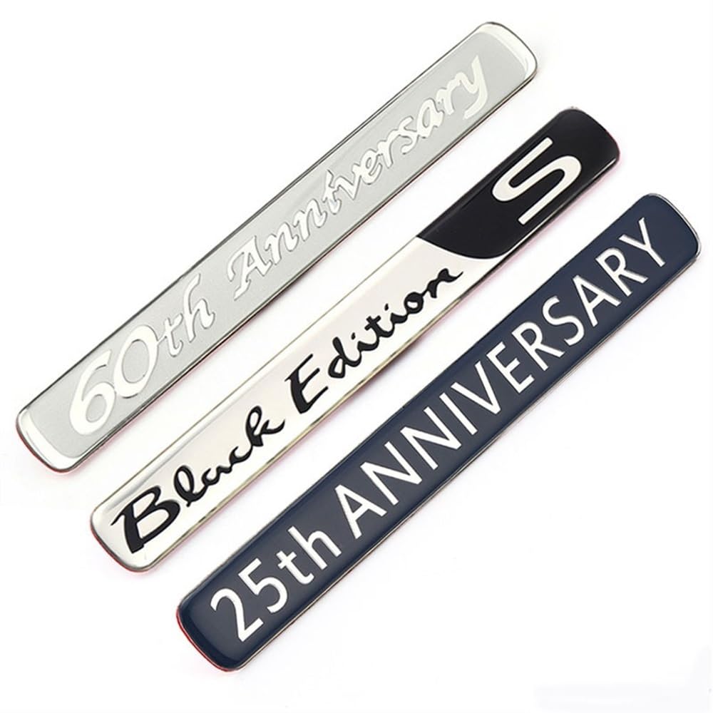 Luopan 1 Aufkleber Autoaufkleber Autoabzeichen Emblem Aufkleber 60. / 25. Jubiläum Executive Weiß Schwarz (Brownstone 1)