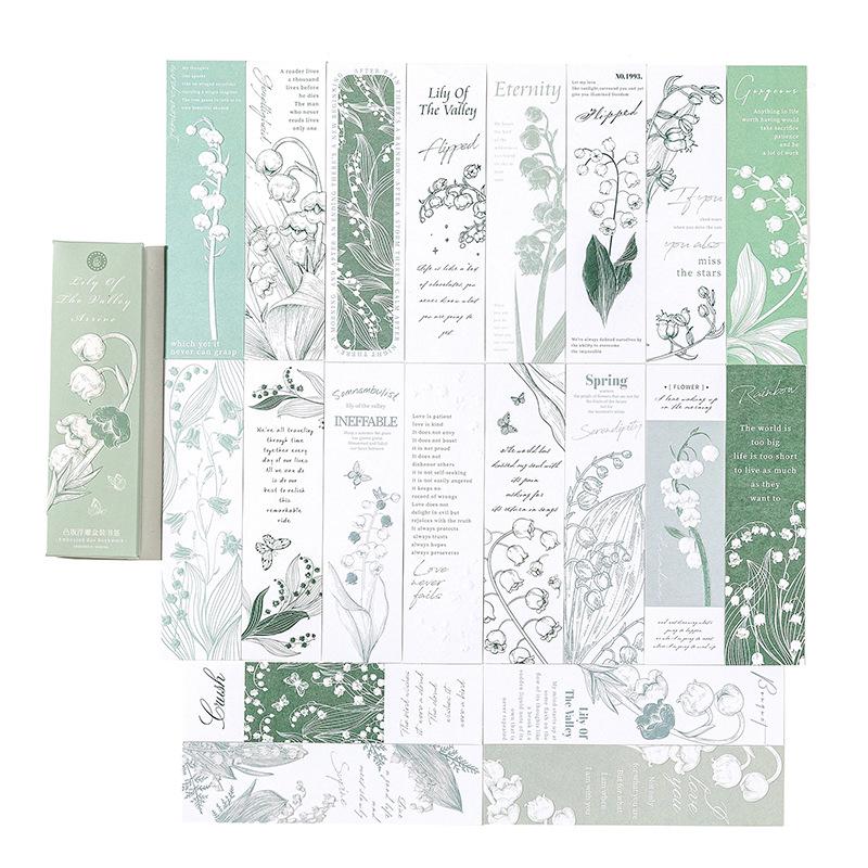 Embossed Lily of the Valley Bookmarks - Artistic Journal Clips