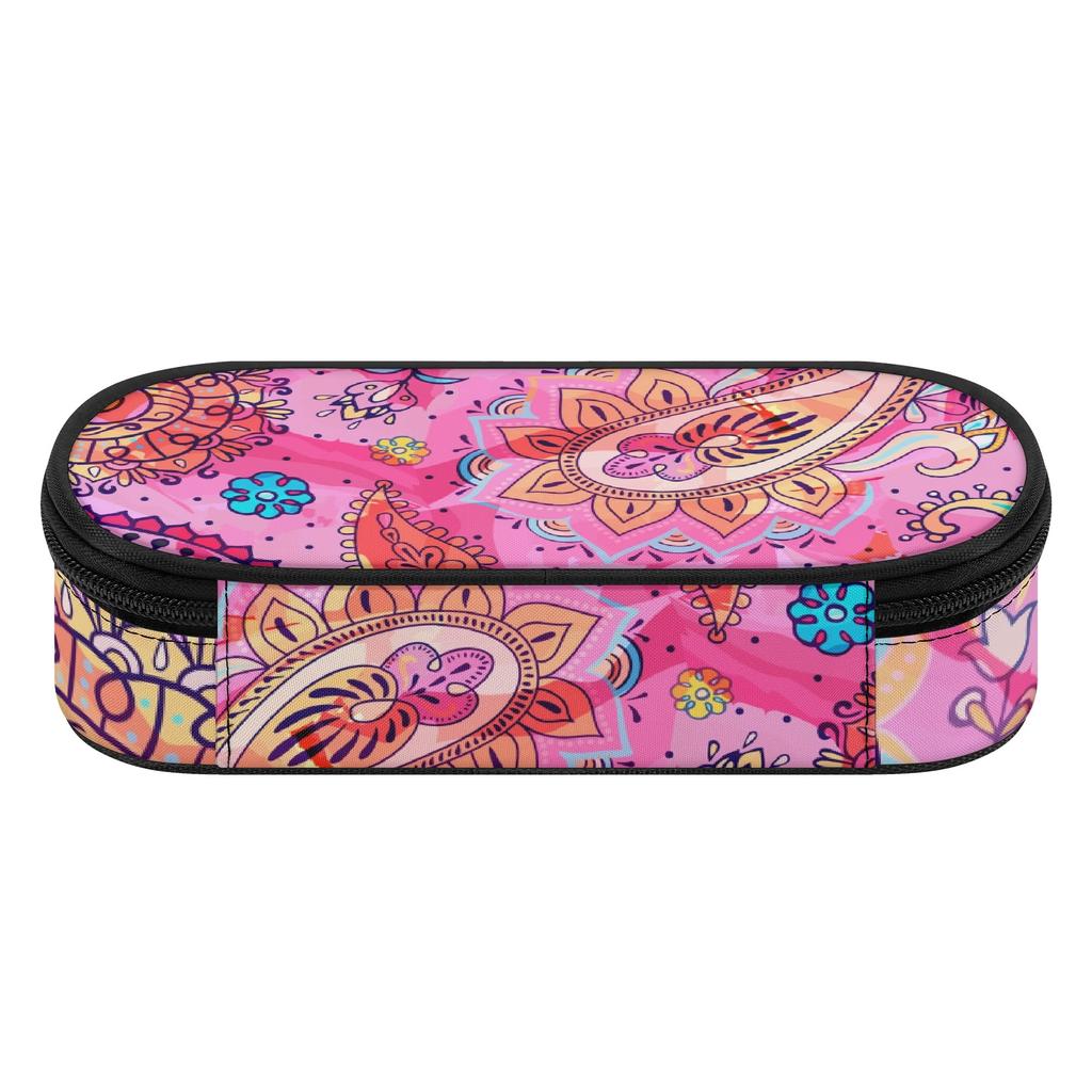 Pencil Bag Large Capacity Smooth Zipper Scratch Resistant Polyester with Main Compartment Mesh Pocket and Pen Slots for Boys Girls