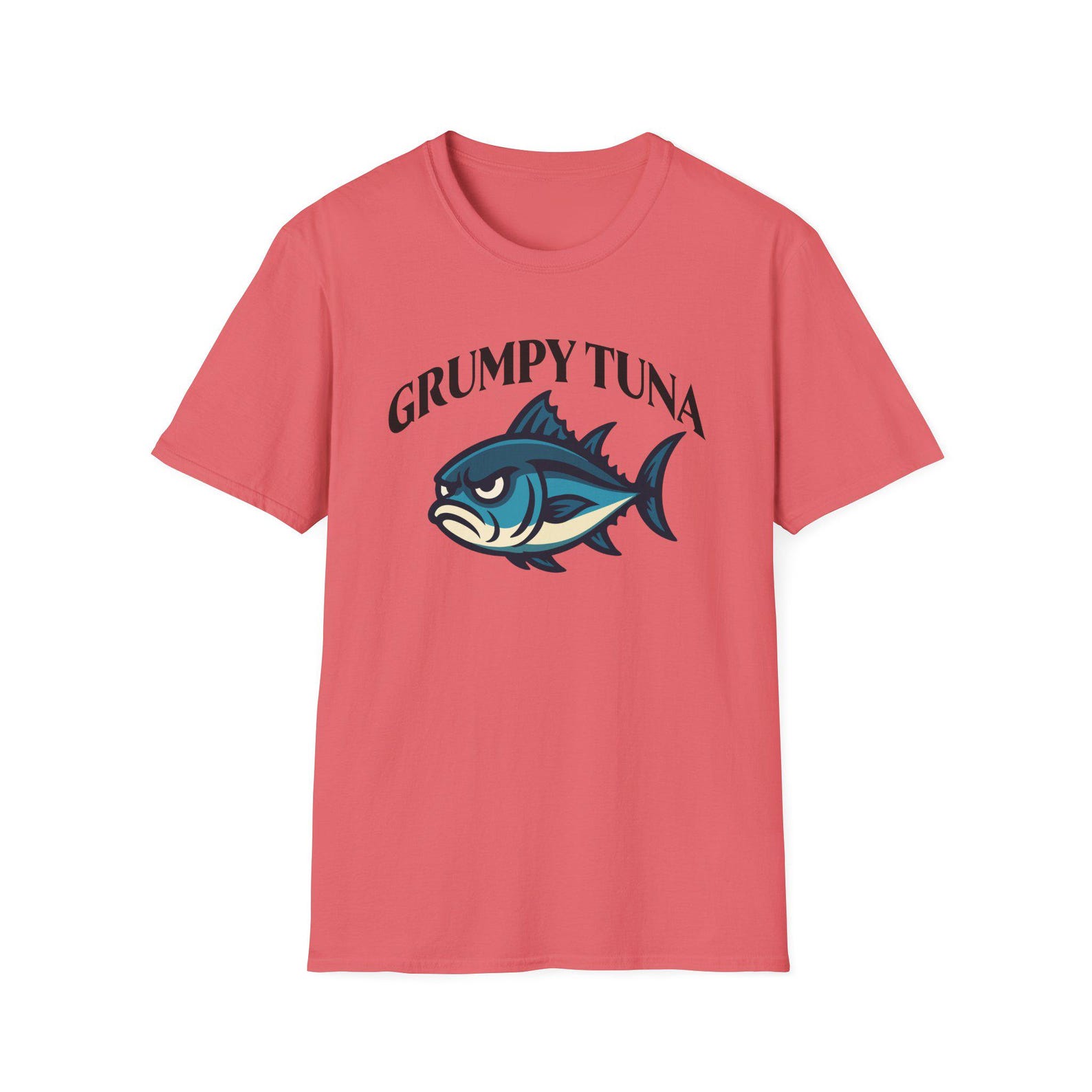 Grumpy Tuna Sad Fish Softstyle Unisex T-Shirt 2XL