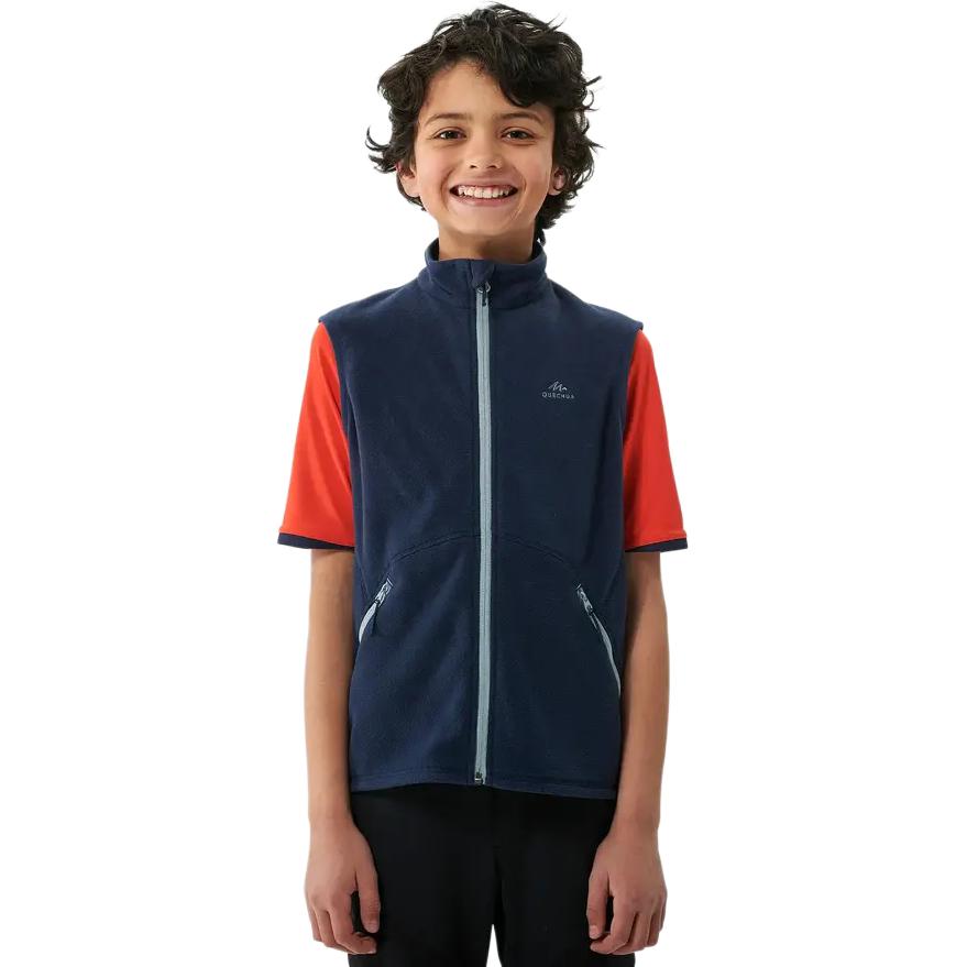 

Куртка DECATHLON MH150 с воротником-стойкой, на молнии, с коротким рукавом, темно-синяя, детский стиль 8-9Y