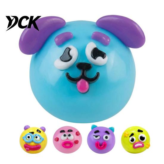 Portable Stress Reliever 1/2/5Pcs Dog Face Squeeze Toy, Moldable Slow Rise Cartoon Expression Relief Toy Ball, Relaxing Anxiety Relieving Fidget