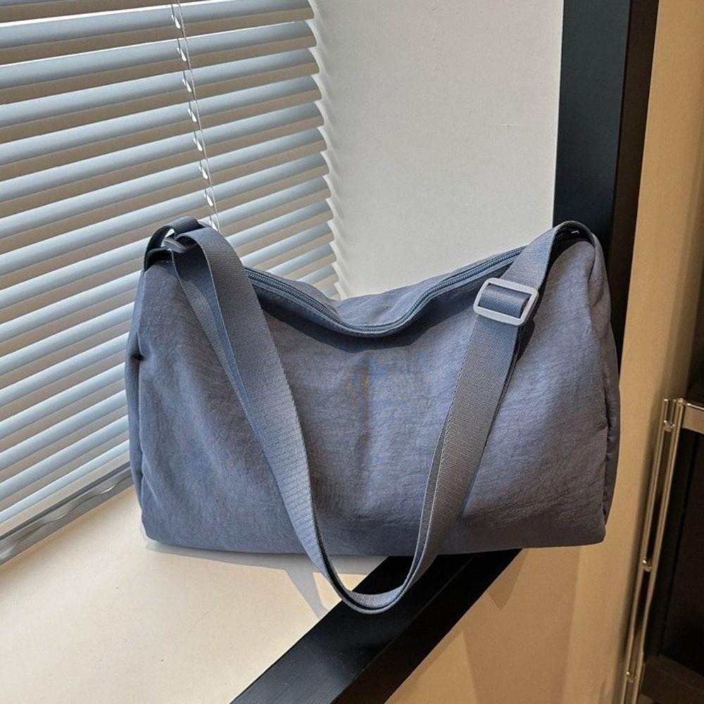 Solid Color Simple Crossbody Bag Large Capacity Canvas Pillow Bag Versatile Shoulder Bag  Student