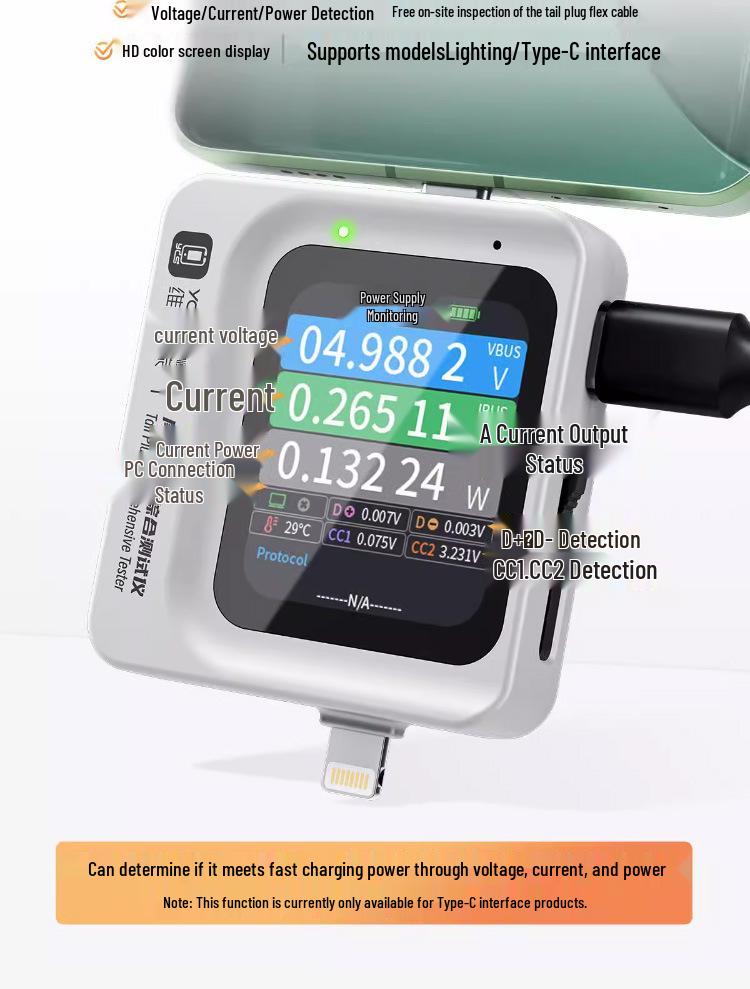 TNS360 Mobile Phone Tail Plug Tester - 3-in-1 Auto Scan Detection (30V)