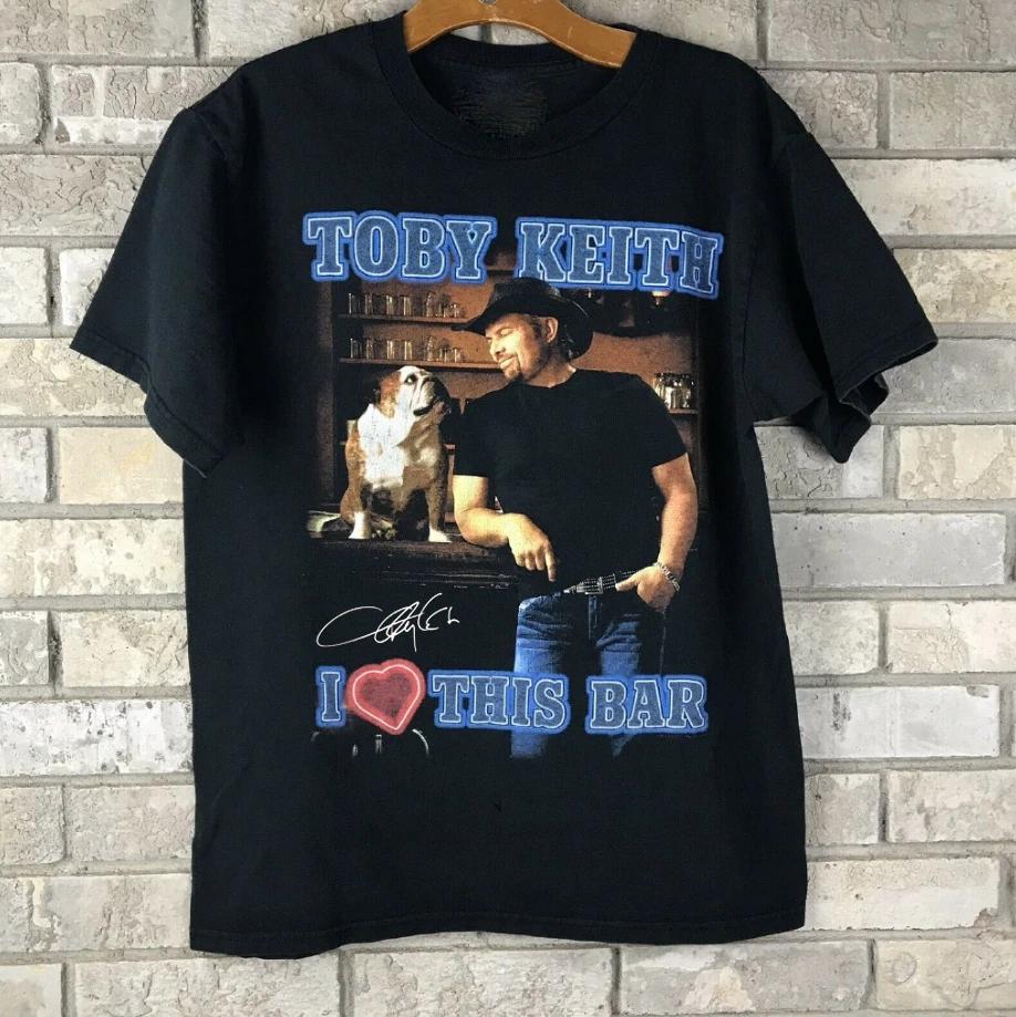 Vintage Toby Keith I Love This Bar Cotton Black Full Size Unisex Shirt TR021 S