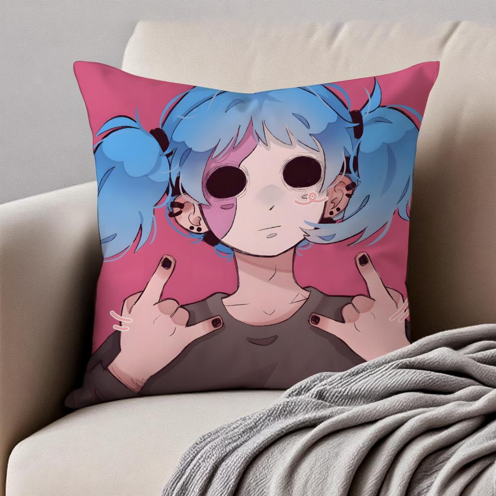 Eerie Indie American Video Game SSally Face Cushion Cover Pillowcase Antidustmite Invisible Zipper Short Plush Sofa Cushion