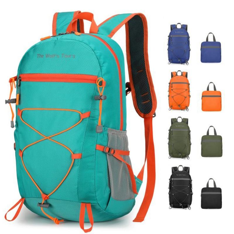 Foldable Climbing Backpack Folding Hiking Cycling Riding Mountaineering Bag Lightweight Outdoor Sports Travel Camping Knapsack