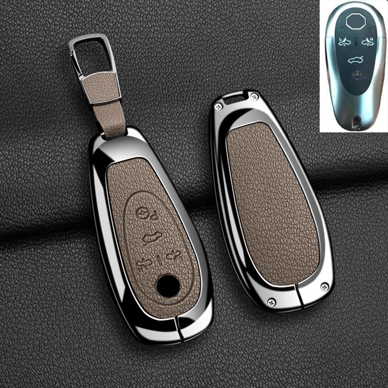 Car Remote Key Case Cover for Morris Garages MG Cyberster Zinc Alloy Leather Fob Protection Shell Auto Keychain Accessories