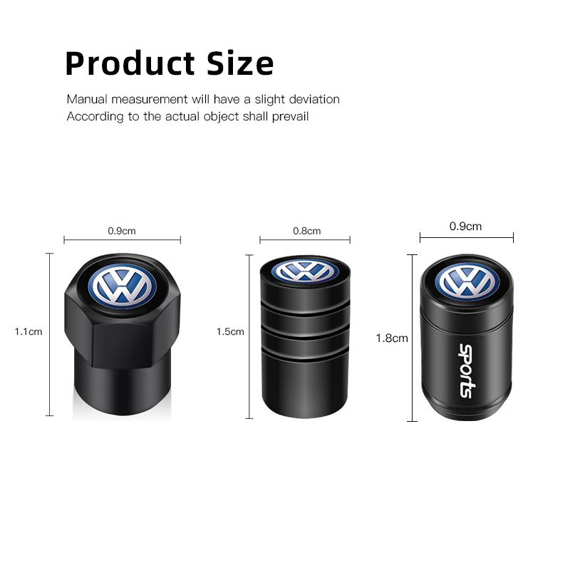 3D Aluminum Alloy Car Wheel Tire Valve Caps Stem Caps Dustproof For VW Golf Tiguan Jetta Transporter Passat T5 Polo Touran CaddyNI9