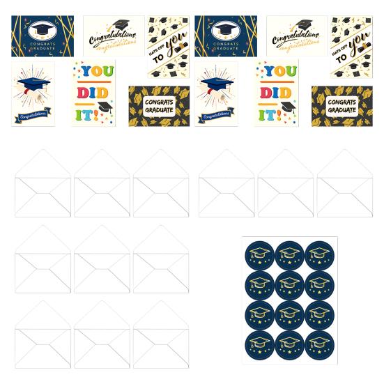 Graduation Cards Set 2026 Bachelor's Degree Card with Envelopes And Stickers Inspirational Congrats Personalized Graduation Message Card