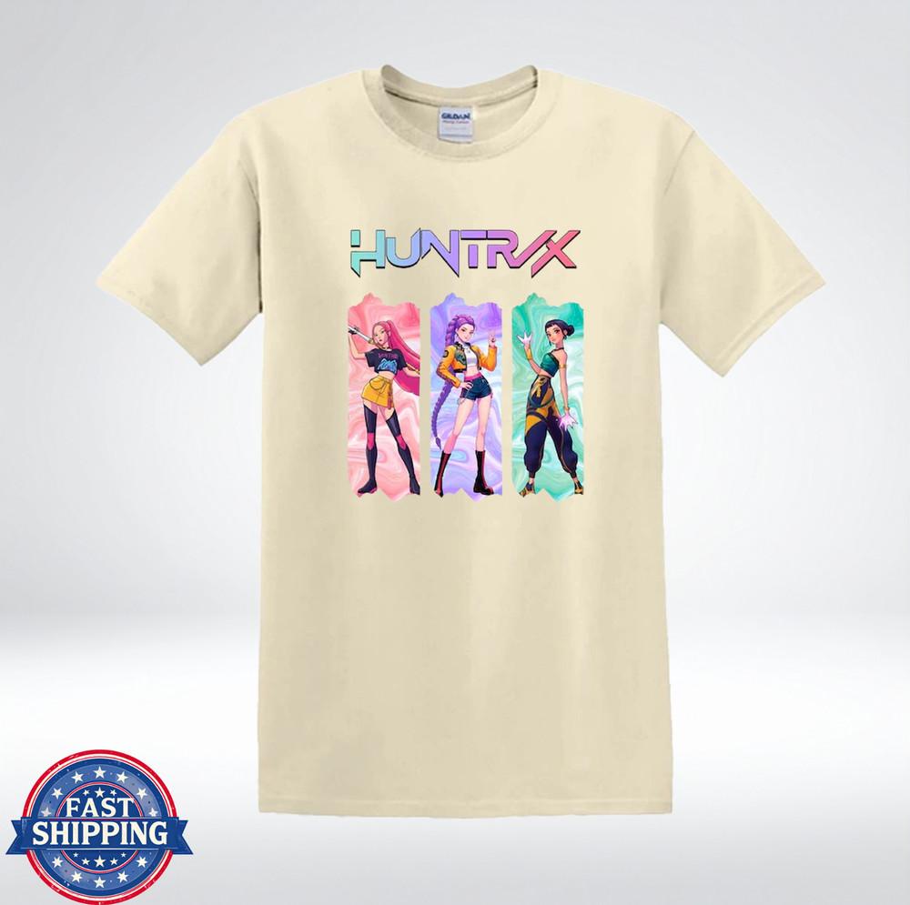 Anime Girls HUNTRIX Style Cyber Neon Art Graphic T-Shirt