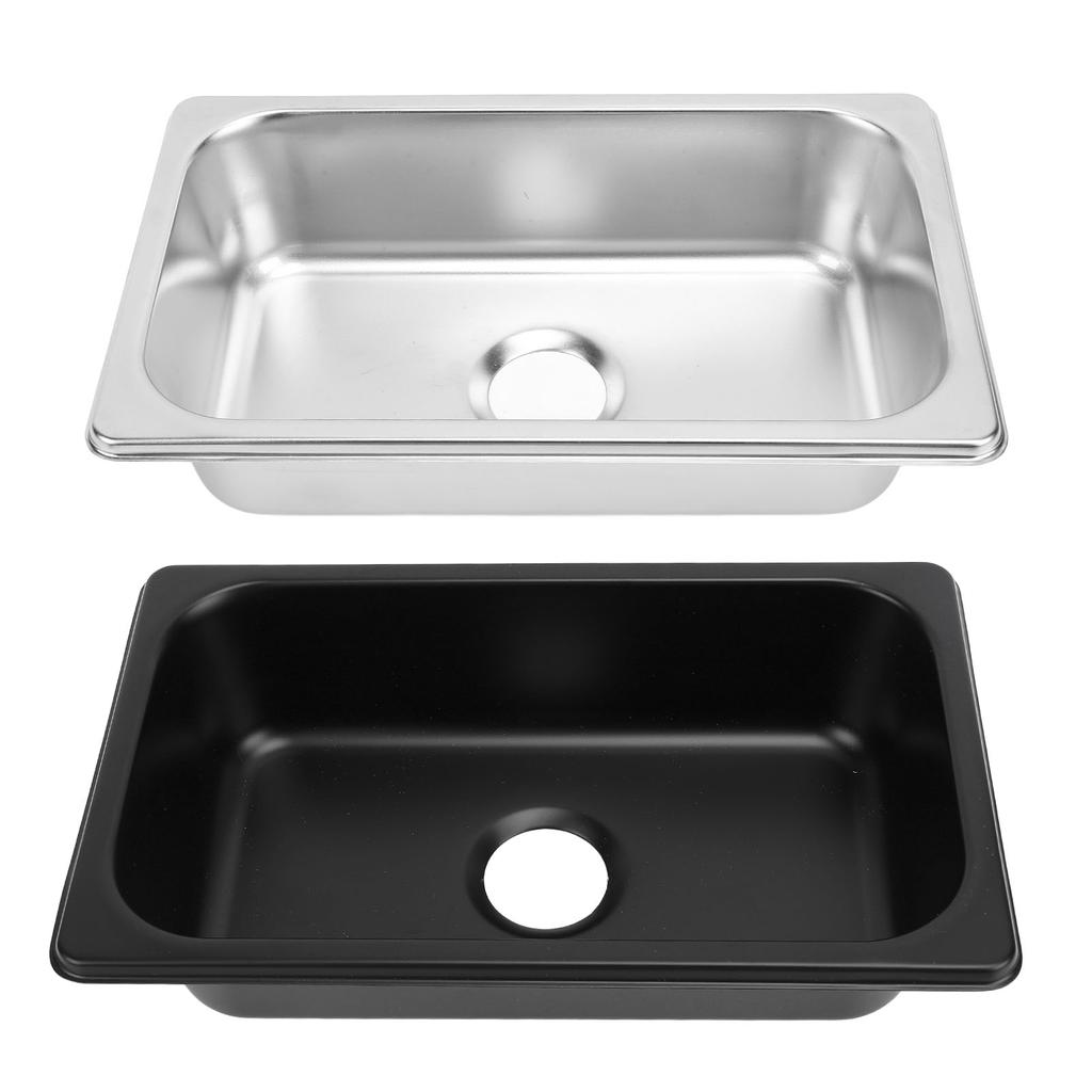 RV 304 Stainless Sink Kitchen Rectangular Hand Wash Basin Sink with 40mm Sewer Outlet for Boat Caravan Yachts Boats