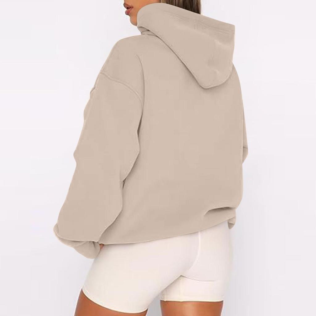 Dámská mikina na zip s dlouhým rukávem oversized mikina fleecová bunda mikina do kapsy