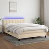 Vidaxl Continental Bed With Mattress, Cream, 140X190 Cm, Fabric