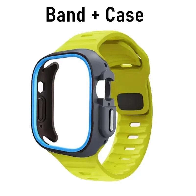 TPU-Hülle+Silikonarmband für Apple Watch Band Ultra 49mm Sportband für iwatch Serie 10 9 8 7 6 5 46mm 45mm 44mm 41mm 40mm 42mm