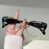 Europe and America Cat Eye Frame Anti-Blue Light Glasses Men Women Fashion Piece Together Color High Definition Eyeglasses