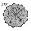 Dark Halloween Aesthetic Decor Tablecloth, Black Lace Spider Web Table Cover, Spooky Gothic Lamp Shade for Masquerade, Party, Dinner Decoration