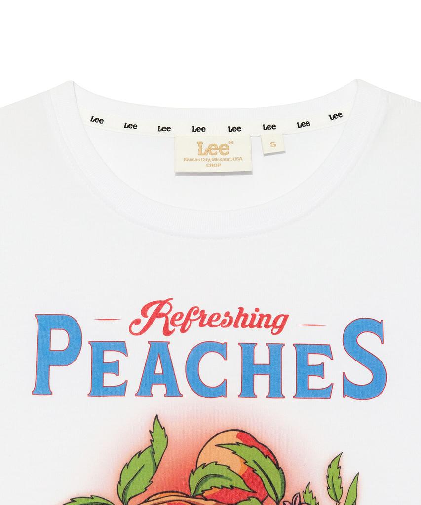 LEE Women'S Peaches Graphic Crop T-Shirt White