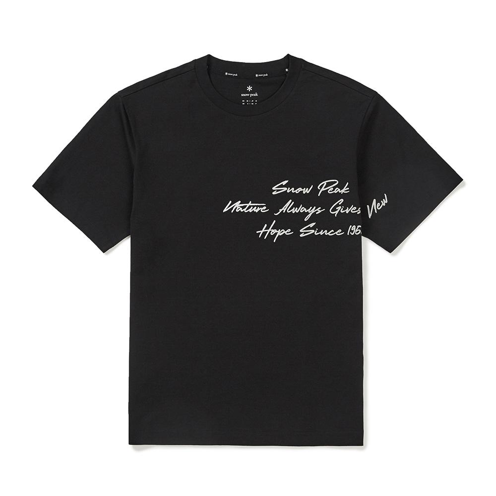 [Snowpeak] Cotton Lettering Short Sleeve T-shirt Black (S25MMFTS64)