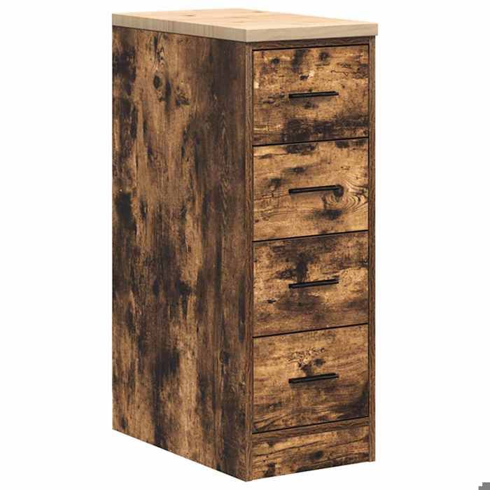VidaXL Garage Storage Cabinet Smoked Oak 30x51x85 Cm Pine Wood, Cabinet, Tool Cabinet, Low Cabinet, Cabinet of 860584