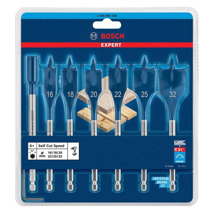 Blister 7 Flat Bits SelfCut Speed 16 - 32 Mm - BOSCH EXPERT - 2608900334