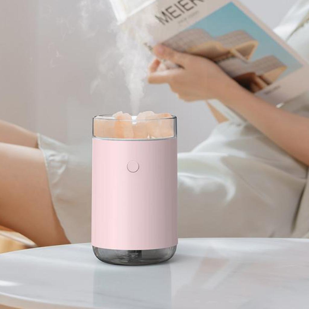 Humidificateur Diffuseur de Sel USB Diffuseur Humidificateur de Bureau avec Effet de Lumière Colorée