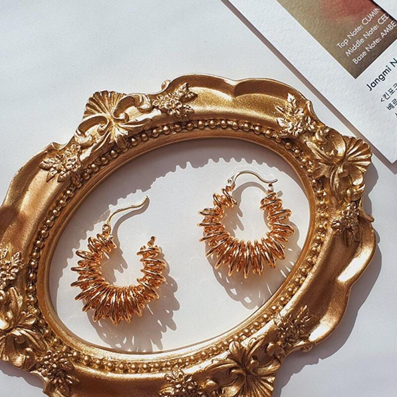 

Women s Coing Foil Design Earrings A31627_Gold