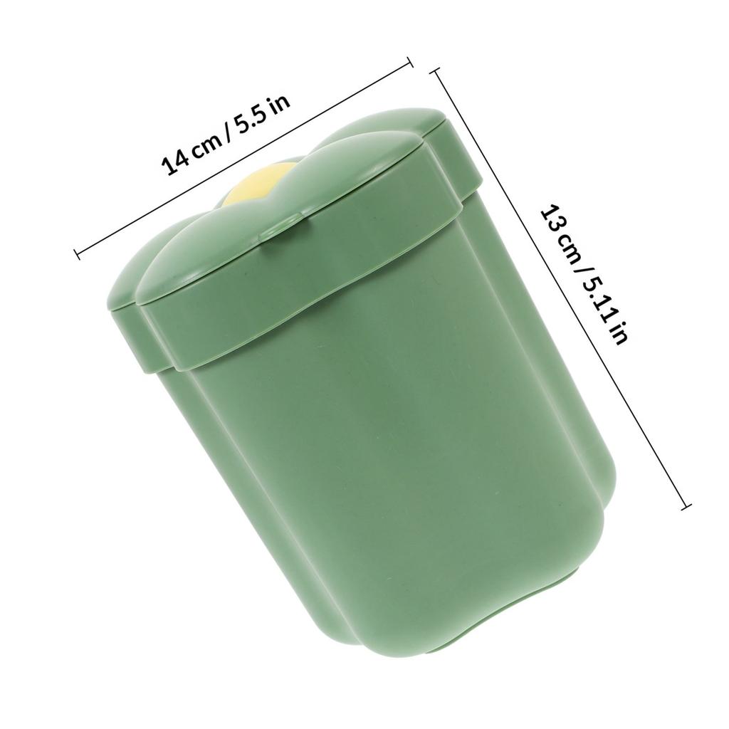 Decorative Desktop Trash Bin Small Plastic Rubbish Bin with Lid for Office Study Kitchen Bathroom Bedroom Home Convenient