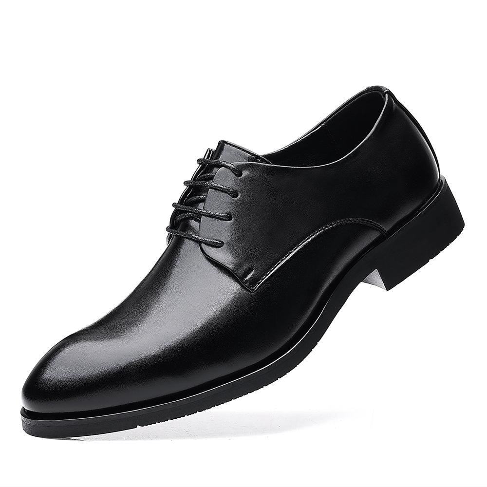 Leather shoes men's 2025 spring trend versatile business formal youth British four season wear-resistant casual men's shoes