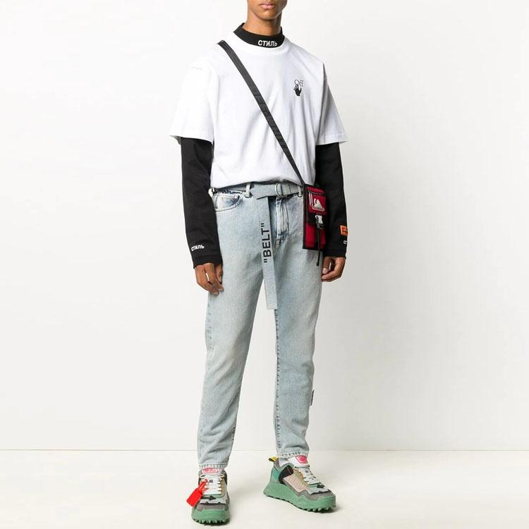 Off-White FW20 Human Skeleton Arrow Short-sleeve Tee Men's White OMAA038F20FAB0020110