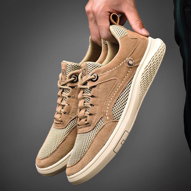 Men Shoes fashion Genuine Leather Loafers Breathable Autumn lace up comfortable Oxfords Casual Shoes Outdoor Men Sneakers shoes