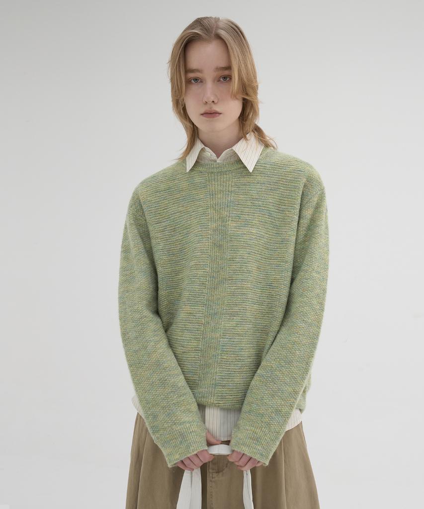 KNOUUN Hairy Melange Knit (Forest Green)
