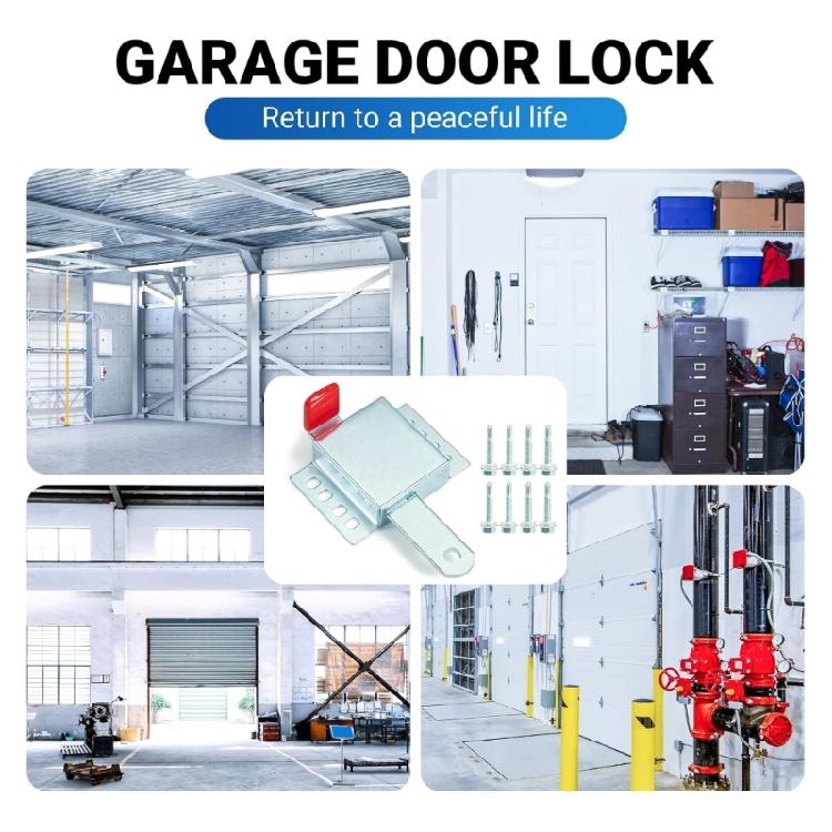 Garage Door Security Lock Quick Installation with PVC Handle Cover Theft Preventive Garages Door Locking System