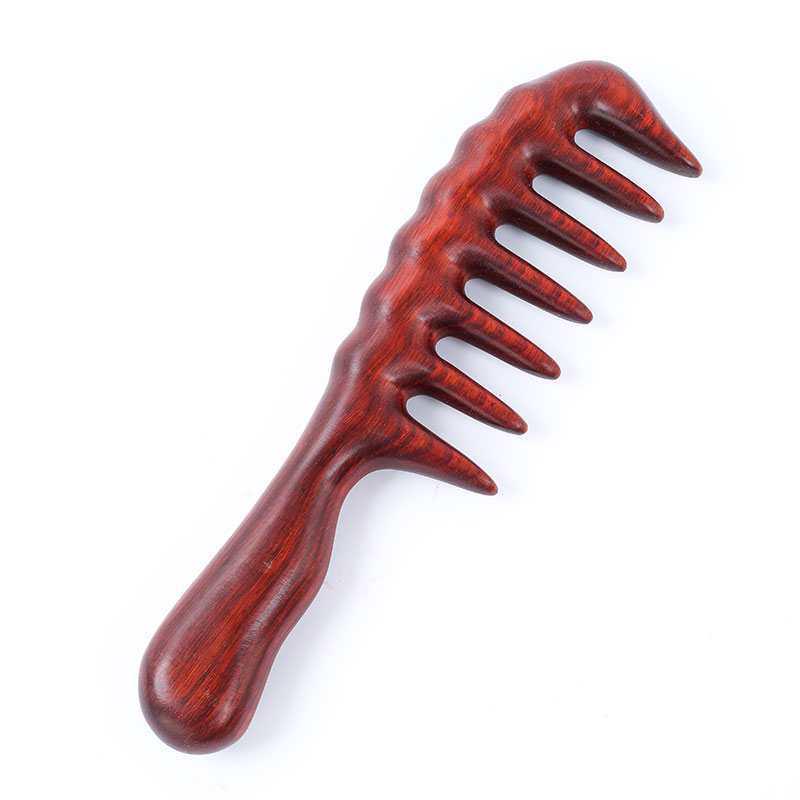 Northern Purple Sandalwood Thickened Long-Handle Wide-Tooth Massage Comb