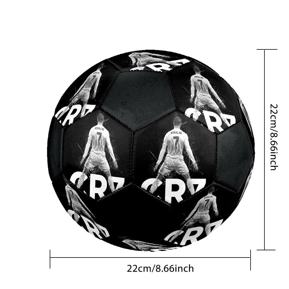 1 PZ Pallone da calcio Cristiano Ronaldo Taglia 5 grezza Praha Pallone da calcio indoor Colorato Per tutte le età Cucito a macchina PVC Pronto per la competizione Resistente Alto rimbalzo