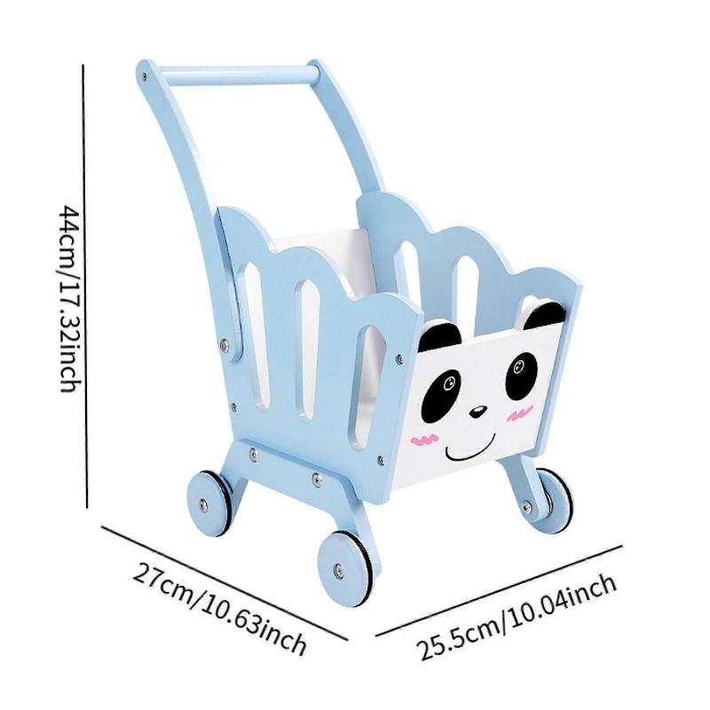 Kids Shopping Cart Trolley Easy To Push Toy Grocery Cart for Boys Girls Gift Blue
