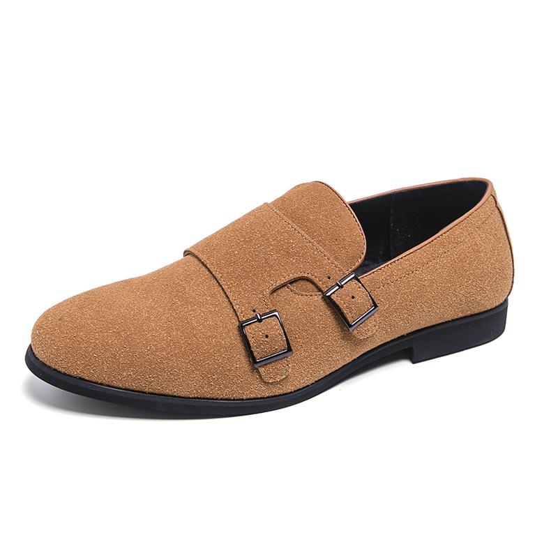 Men s Large Suede Double Buckle Monk Slip-On Driving Shoes for Spring & Autumn EU 46 жёлтый